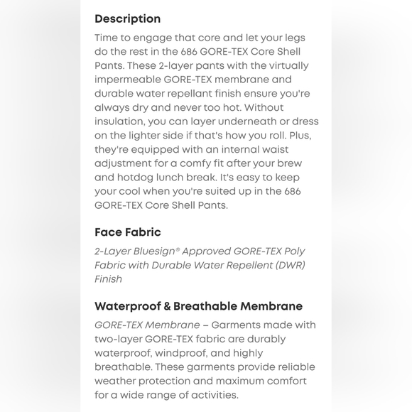 686 GORE-TEX Core Shell Pants - Men's Large Black - Picture 9 of 11